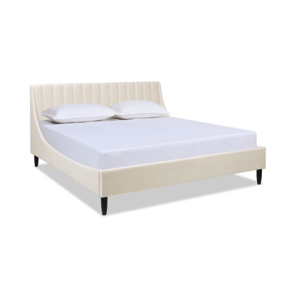 Aspen - King Vertical Tufted Headboard Platform Bed Set - French Beige