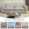 King Size Sleeper Sofa Bed, Pull Out Sofa Bed, 3 In 1 Convertible Sleeper Sofa, 3 Seat Couch With 2 Lumbar Pillows For Living Room - Light Gray - Image 11
