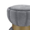 Round Upholstered Ottoman Pouf With Soft Upholstery - Gold / Gray - Image 4
