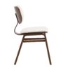 Modern Boucle Fabric Upholstered Side Chair, Bentwood Frame - White / Walnut - Image 6