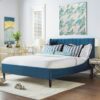 Aspen - Queen Vertical Tufted Modern Headboard Platform Bed Set - Satin Teal Blue - Image 13