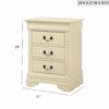 Louis Phillipe - 3 Drawer Nightstand - Beige - Image 6