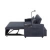 Convertible Sofa Bed Loveseat Sofa With Three USB Ports, Two Side Pockets, Two Cup Holders And 360° swivel Phone Holder For Living Room - Blue Gray - Image 21