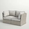 Outdoor Loveseat & Cushions - Gray Mix - Image 9