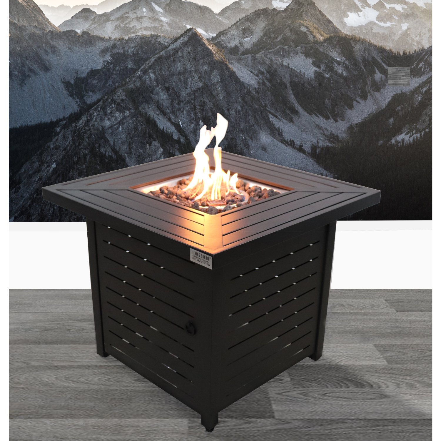 Propane & Gas Fire Pit Table - Black - Image 2