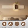 3D LED Sandstone Wall Decor With Simulated Plants, Glass Vase & Remote Control - Light Coffee - Image 10