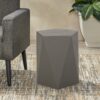 Side Table With Geometric Design - Light Gray - Image 5