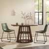 Round Dining Table With Pedestal Base - Brown - Image 4
