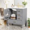 Bathroom Vanity With Sink, Soft Close Door, Handles Ample Storage - Gray - Image 6