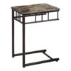 C-Shaped Accent Table Marble Look For Living Room - Espresso - Image 8