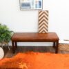 Austin - Antique Leather Bench With Lines - Antique Brown / Brown / Rustic / Tan - Image 3