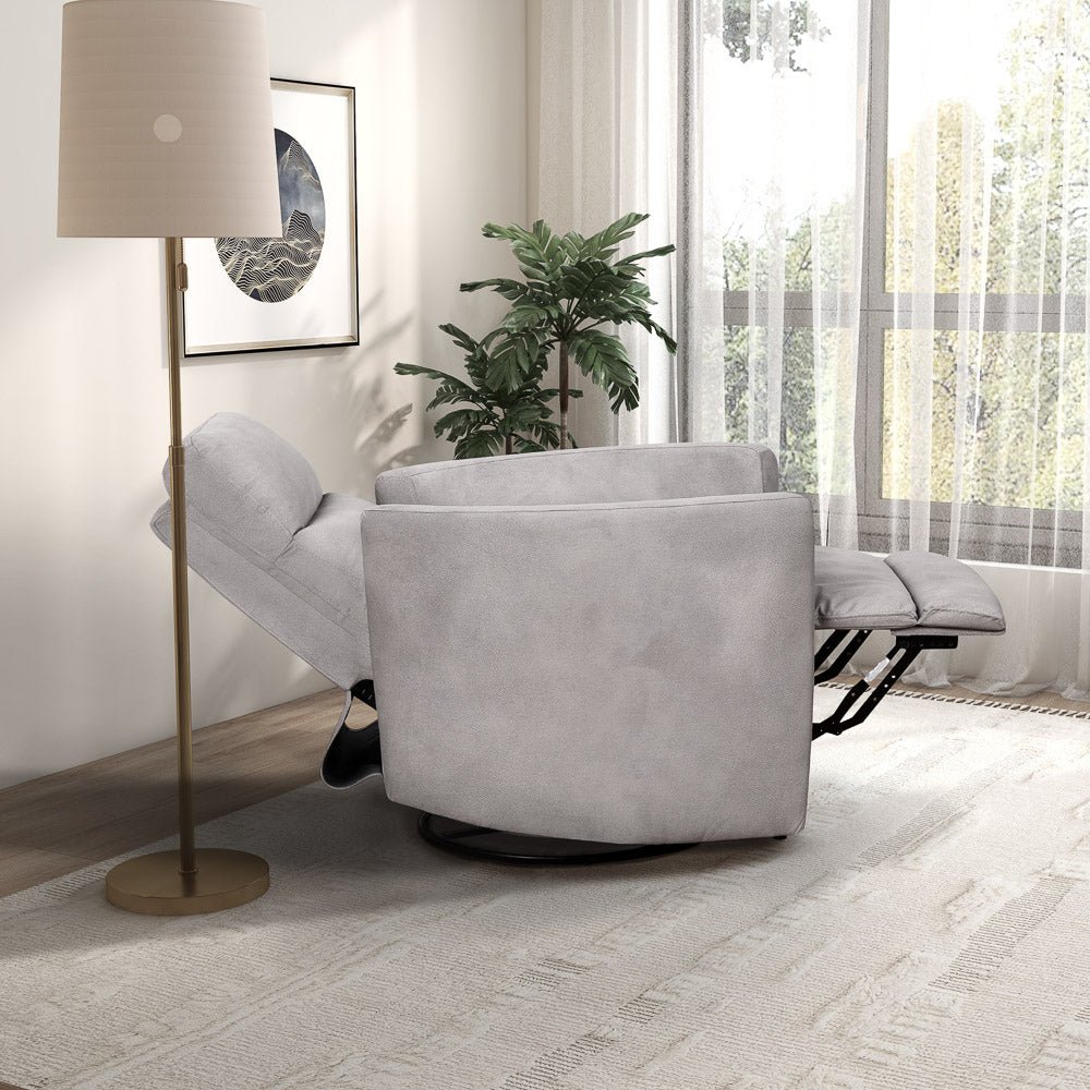 Lawson - Swivel Glider Suede Recliner Chair - Latte - Image 13
