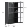 Premium Metal Storage Cabinet With Tempered Glass Doors, Adjustable Shelves, And Anti Tipping Device - Black - Image 3