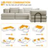 Oversized Upholstered Sectional Sofa Couch Set, Modular L Shaped Floor Sofa Set With 6 Pillows For Living Rooms - Light Gray - Image 20
