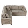 L-Shape Sofa Bed Pull-Out Sleeper Sofa With Wheels, USB Ports, Power Sockets For Living Room - Khaki - Image 12