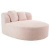 Chaise Lounge Sofa Boneless Couch Sofa Bed With 2 Supportive Pillows - Pink - Image 7