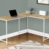 Computer Desk, Home Office, Corner, L Shape, Laptop, Contemporary & Modern - Natural - Image 3