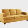 Modern Sofa, Comfortable 3 Seater Couch With Deep Seating, Loose Back Cushions, Wide Arms - Mustard Yellow - Image 4