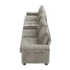 Modern 4 Seater Corduroy Sofa Couch With USB Ports, Hidden Storage Arms, And Flip Top Cup Holders - Brown - Brown - Image 11