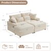 Double Chaise Lounge Set With Reversible Ottoman Soft Corduroy Fabric, Storage Ottomans, USB Port - Beige - Image 3