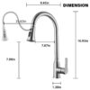 Stainless Steel High Arc Kitchen Faucet With Pull Down Sprayer - Brushed Nickel - Image 3