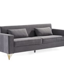 Aesthetic Sofas For Living Room, 3 Seater Couch With Classic Modern Appeal And Luxurious Soft Comfort - Gray