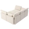 Sectional Sofa Modular U Shaped With Ottoman & USB Ports - Beige - Image 18