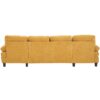 Modern U Shaped Sectional Sofa With Dual Chaise Lounges, Storage Pockets And Armrest Pillows - Yellow - Image 15