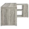 L Shape Computer Desk With Storage - Driftwood / Gray - Image 10