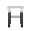 Modern Tempered Glass Tea Table, End Square Table For Living Room - Black - Image 7