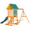 Outdoor Swing Set 3 In 1 With Slide, 2 Swings, And Climber - Green - Image 14