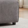 Multi Module Combination Style Sofa For Living Room And Other Lounge Spaces, Modern Minimalist Corduroy Combination Sofa With 2 Comfort Cushions With USB & C Charging Ports - Gray - Image 12