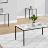 Table Set, Coffee, End, Marble Look Laminate, Contemporary, Modern (Set of 3) - White - Image 10