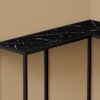 Corner Accent Console Table For Entryway, Marble Look Contemporary & Modern - Black - Image 8