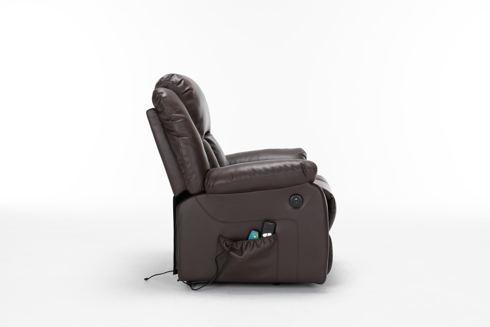 Electric Power Massage Recliner Chair - Dark Brown - Image 7