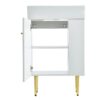 Hearth & Haven Amelia - Bathroom Vanity With Storage Cabinet, Single Ceramic Sink And Right Side Storage - White - Image 14