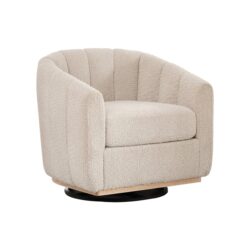 360° Swivel Pumpkin Shape Club Armchair - Wheat