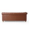 Comfy Large Sectional Sofa With Wooden Legs, Retro Style For Living Room - Light Brown - Image 9