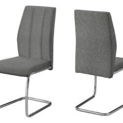Dining Chair, Side Upholstered For Dining Room, Contemporary & Modern (Set of 2) - Gray