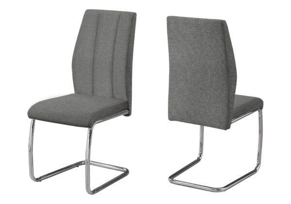 Dining Chair, Side Upholstered For Dining Room, Contemporary & Modern (Set of 2) - Gray