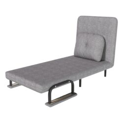Folding Sofa Bed 5 In 1 Convertible Chair With Adjustable Backrest And Pillow Flannelette - Gray
