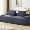 Nimbus - Oversized Full Foam 4 Seater Couch For Living Room Upholstered In Soft Corduroy, Wide Armrests - Gray - Image 8
