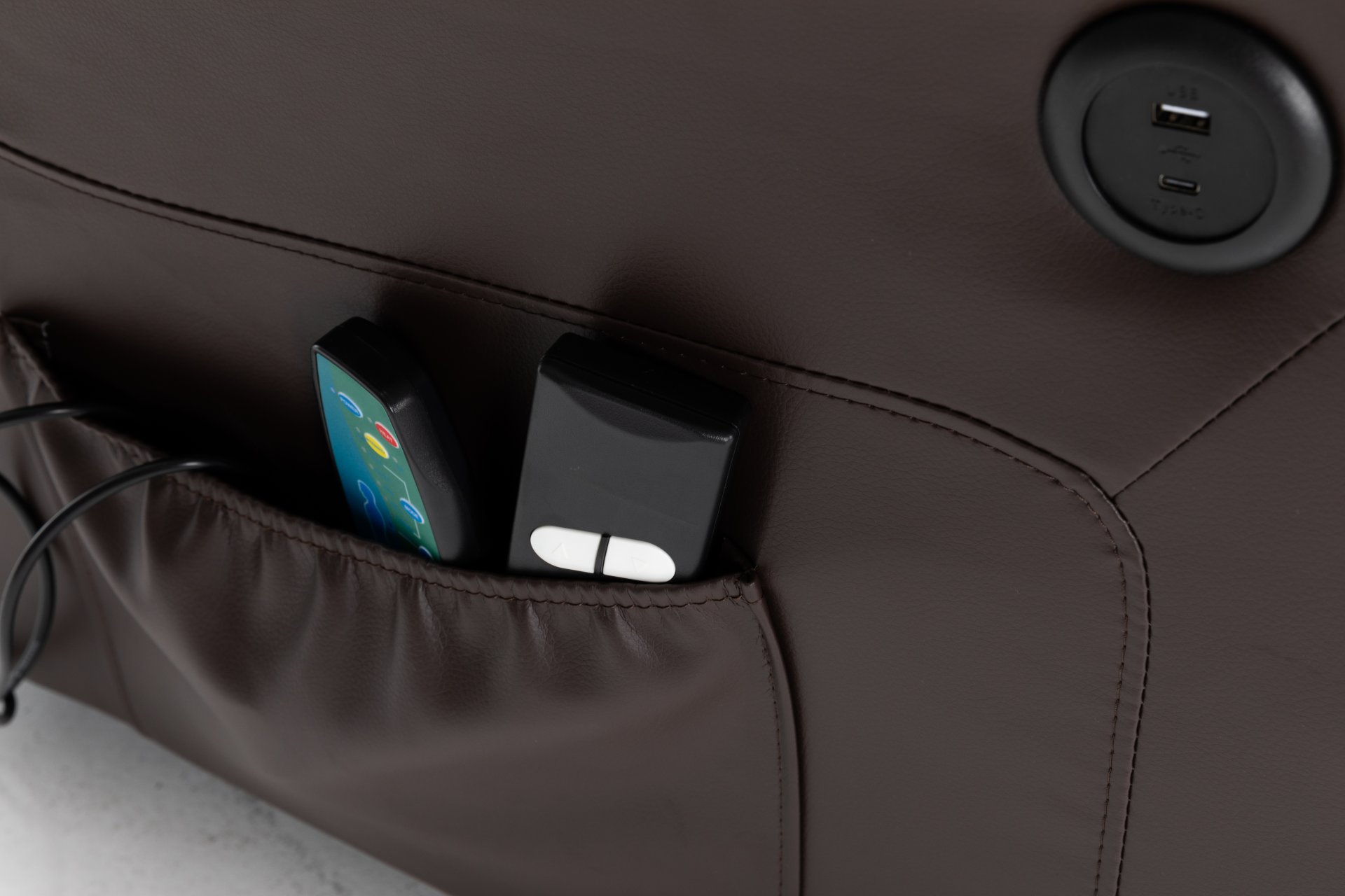 Electric Power Massage Recliner Chair - Dark Brown - Image 11