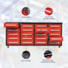 Garage Storage Cabinets With Workbench (20 Drawers) - Red - Image 4