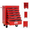 Rolling Metal Tool Chest With 6 Drawers, 20" Steel Storage Cabinet With Ball Bearing Slides - Red / Black - Image 6
