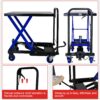 Hydraulic Lift Trolley, 500 Lbs Capacity, With 4 Wheels, For Material Handling And Transportation - Black / Blue - Image 8