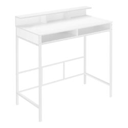 Computer Desk, Home Office, Standing, Storage Shelves, Laptop, Contemporary & Modern - White