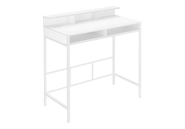Computer Desk, Home Office, Standing, Storage Shelves, Laptop, Contemporary & Modern - White