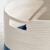 Gregory - Cotton Round Laundry And Storage Basket Medium - White / Blue - Image 8
