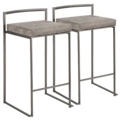 Fuji - Contemporary Stackable Counter Stool (Set of 2) - Antique / Stone